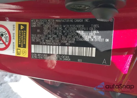 2010 Lexus Rx 350 from USA, damaged, VIN 2T2BK1BA6AC064612